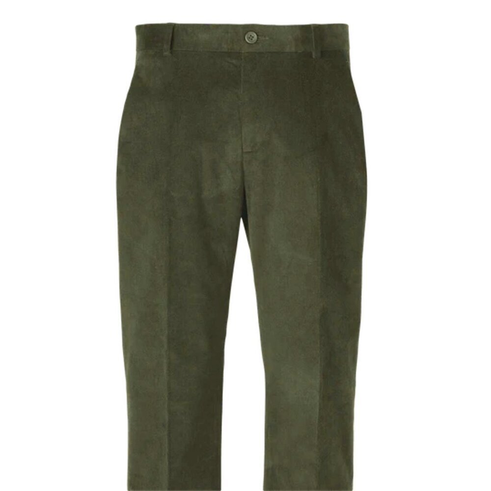 NWT New Paul Fredrick Corduroy Pleated Sage Olive Pants Size 42 x 32